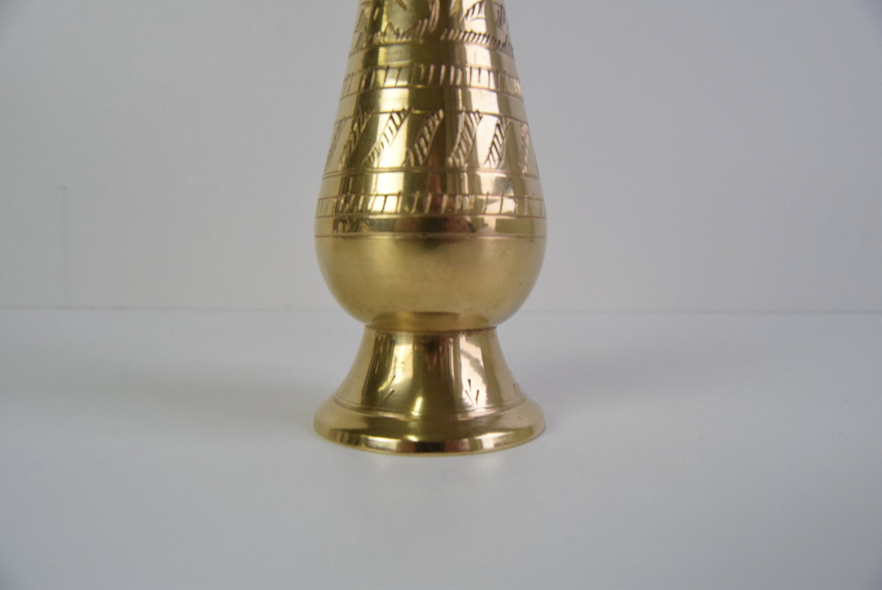 Vintage brass vase, India, 1960's.