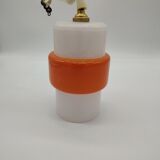 Vintage suspension lamp in white and orange opaline