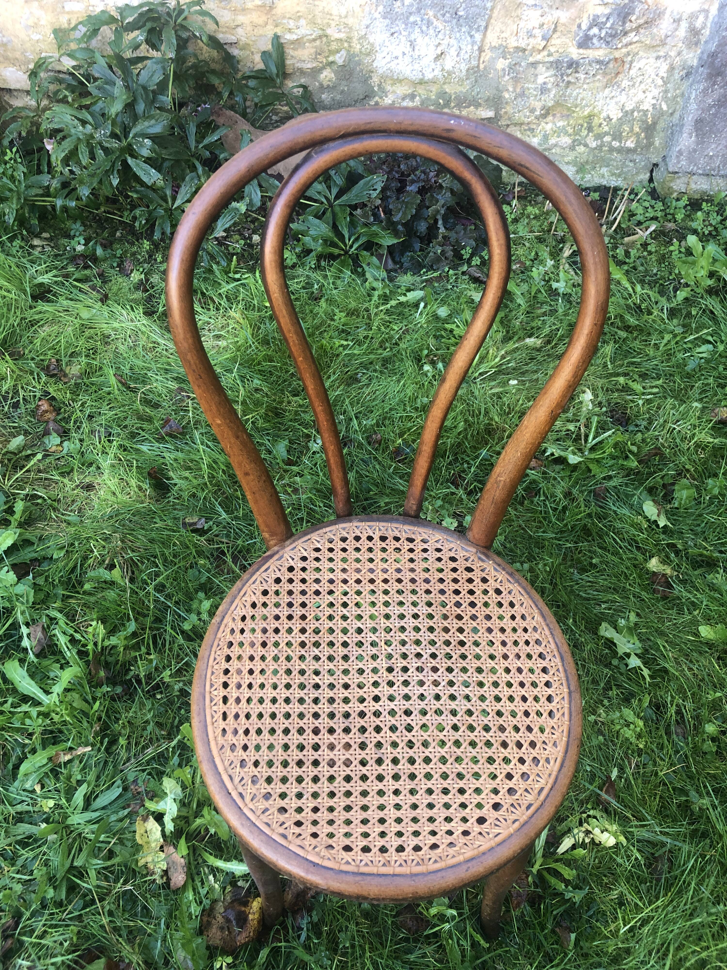 Caned bistro chair