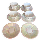 Iridescent vintage coffee service Digoin Sarreguemines