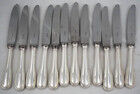 Ercuis Perles 24 knives, 12 table knives + 12 cheese knives in silver-plated metal, nearly new.