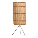 Bamboo with rattan floor lamp