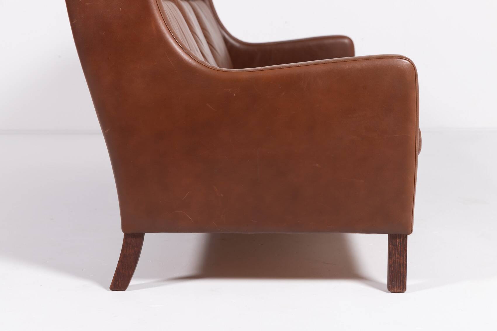 Canapé en cuir cognac danois moderne des années 1970