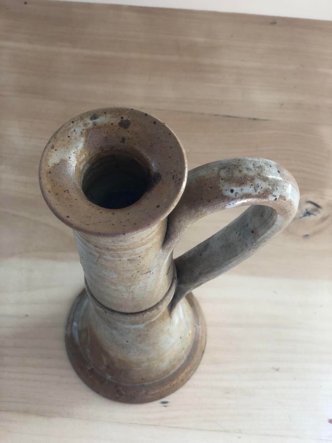 Vintage stoneware candle holder