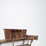 Important bird cage - aviary representing a house early 20th century l 158 cm