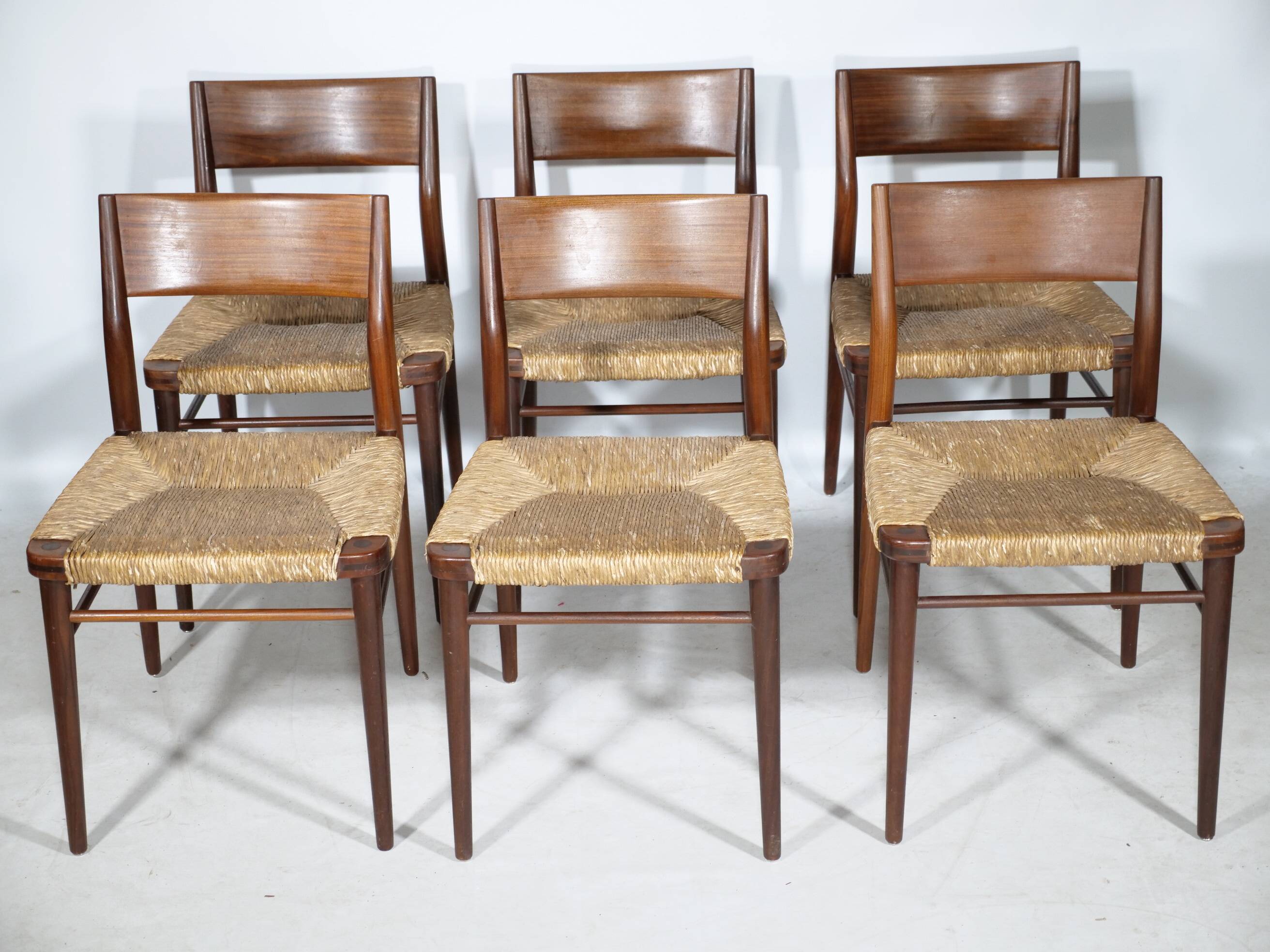 Teak Cane Chairs 351 Georg Leowald for Wilkhahn 1960s