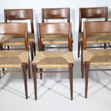 Teak Cane Chairs 351 Georg Leowald for Wilkhahn 1960s