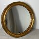 Miroir rond vintage en bois