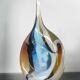 Large sculptural drop vase made of blown glass signed Mdina Glass Malta.