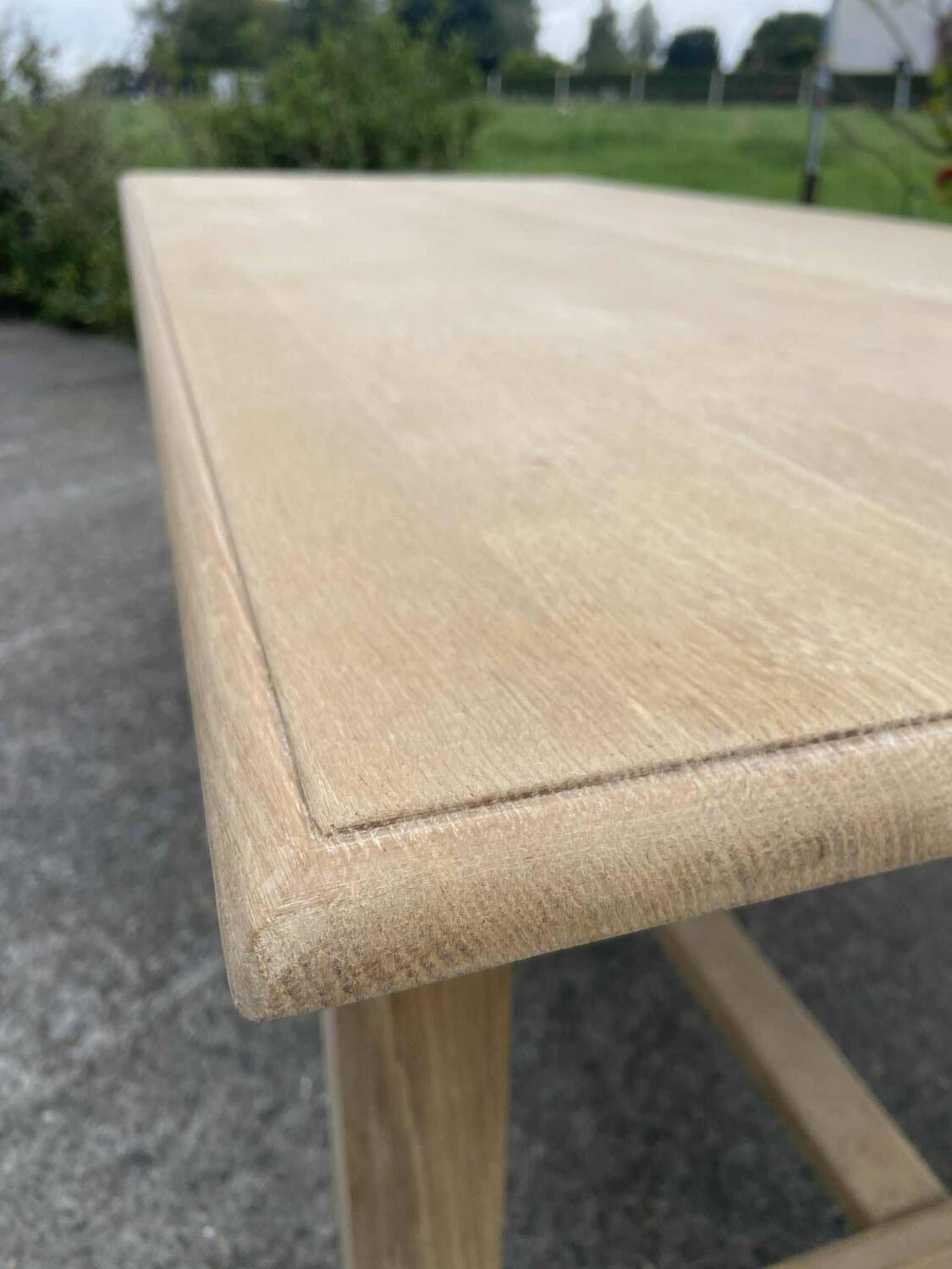 Raw wood dining table