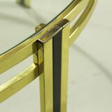 Vintage Round Brass Coffee Table, 1980s