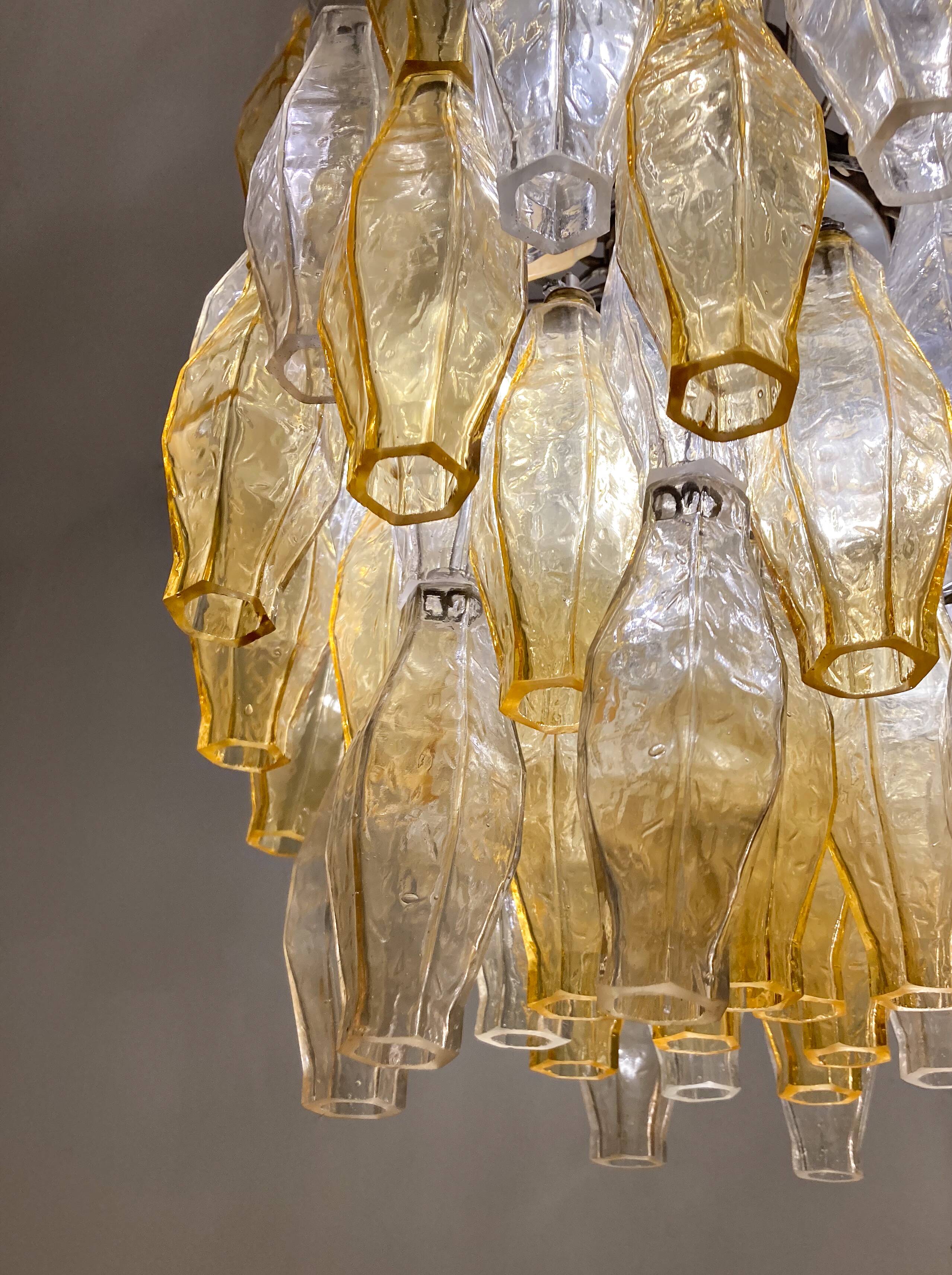 Mid-Century Murano Glass Chandelier "Polyhedr" by Carlo Scarpa for Venini, Italy, 1960s