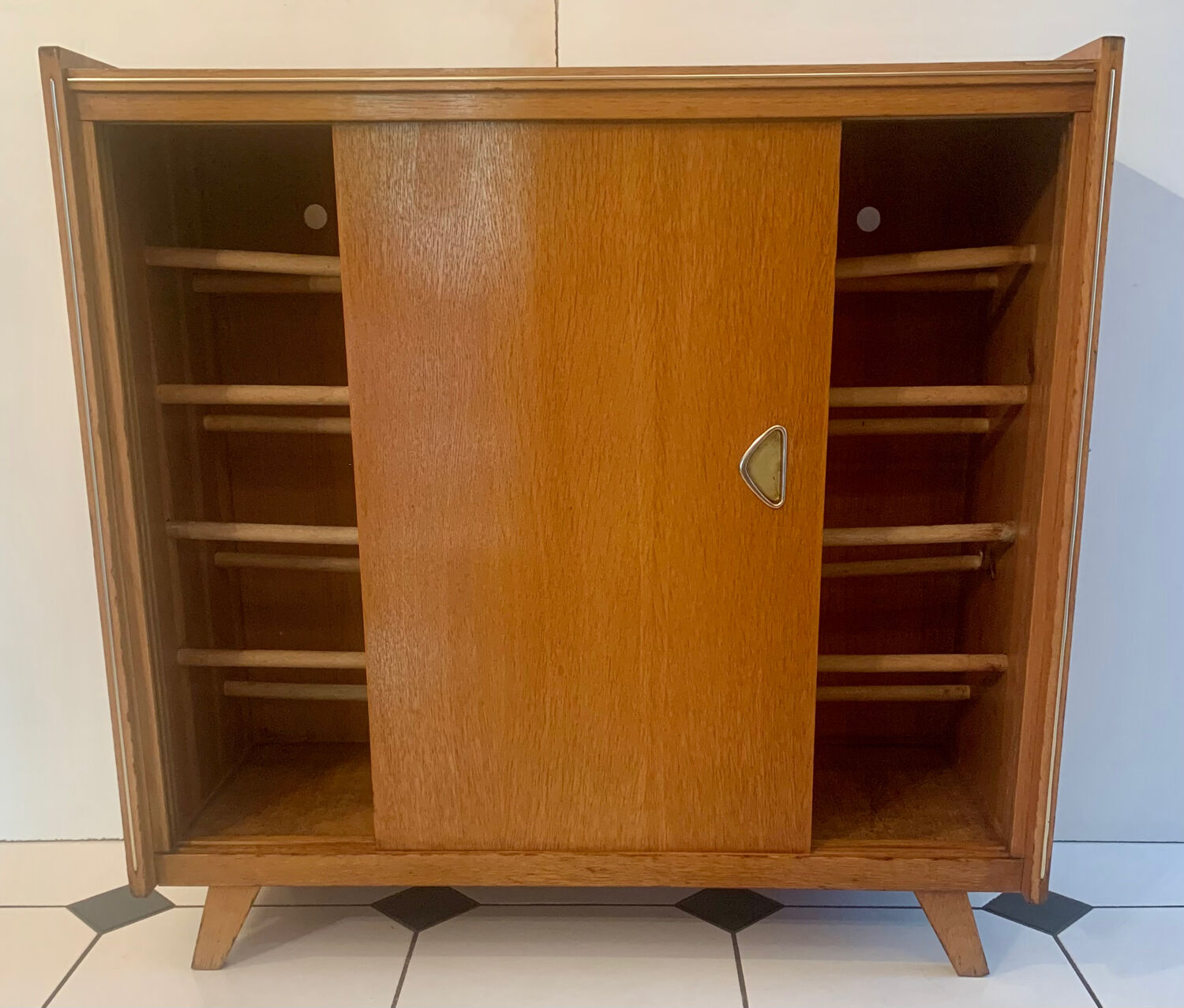 Vintage shoe cabinet feet compass