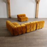 Arflex Strips sofa by Cini Boeri in velvet, Italy 1968