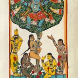 Lithographie vintage mythologie indienne