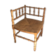 Turned wooden fire corner armchair, mulched seat