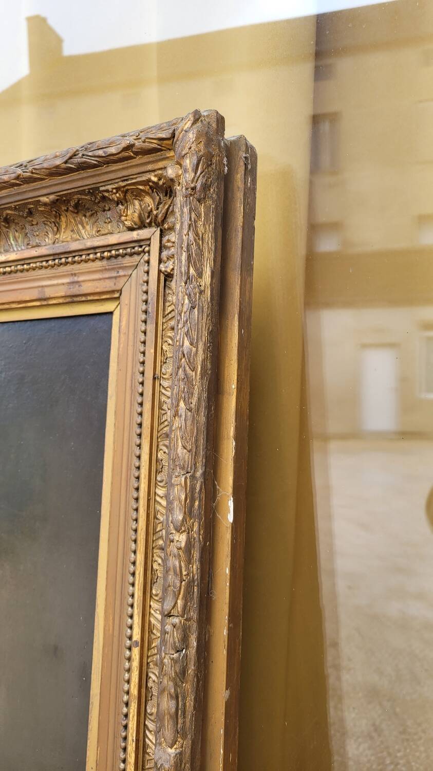 Oil on Canvas Portrait Painting of a Woman Framed 19th Century Signed