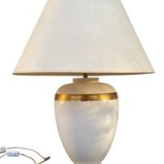 Large table lamp in white and gold porcelain
