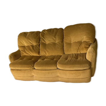 Velvet 3-seater sofa bed