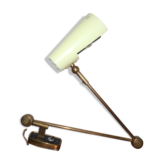 Wall lamp Stilnovo adjustable arm brass