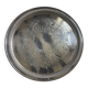 Round silver metal tray