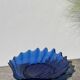 Blue glass shell salad bowl