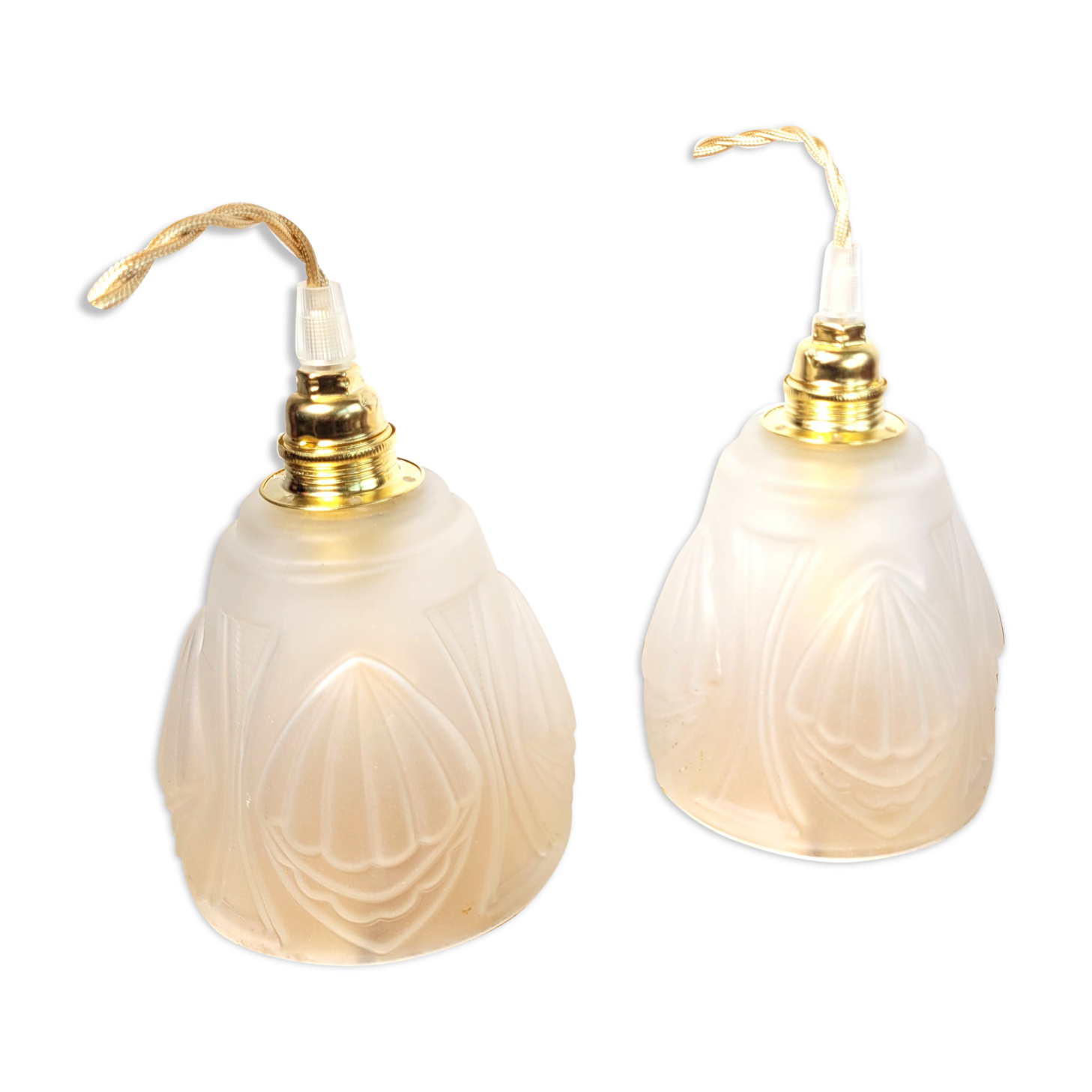 Pair of old globe walking lamps