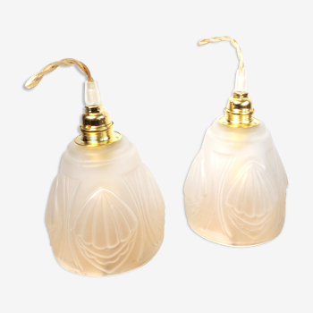 Paire lampes baladeuses globes anciens