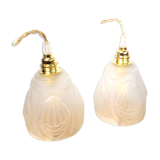 Pair of old globe walking lamps