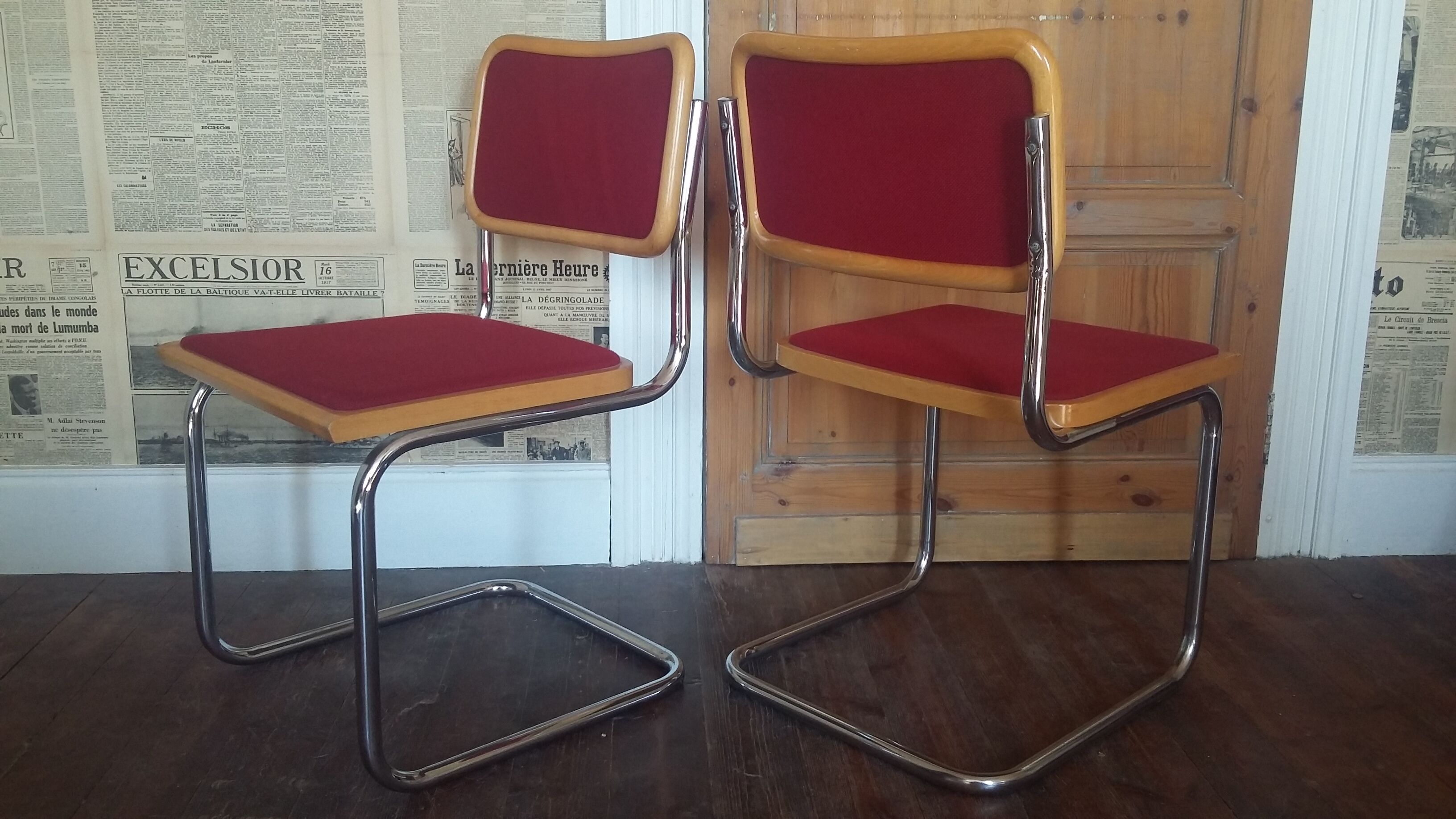 Set of 6 vintage chairs Cesca B32 Breuer Bauhaus Italy