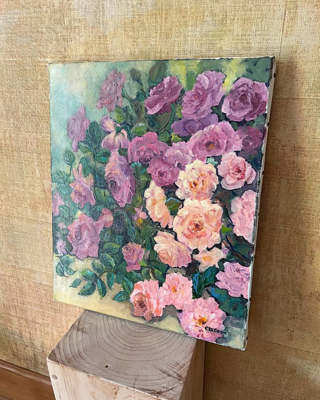 Oil painting bouquet of roses – C.Le.Cozic
