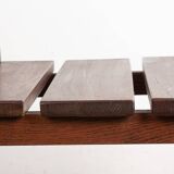 Set of 6 large Brutalist chairs in solid oak from the 1950s.