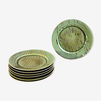 Lot de 7 assiettes plates en céramique