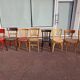 Set of 8 wooden bistro chairs bar mismatched