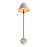 Foot lamp in bleached wood and copper, lampshade in ivory fabric Roche Bobois