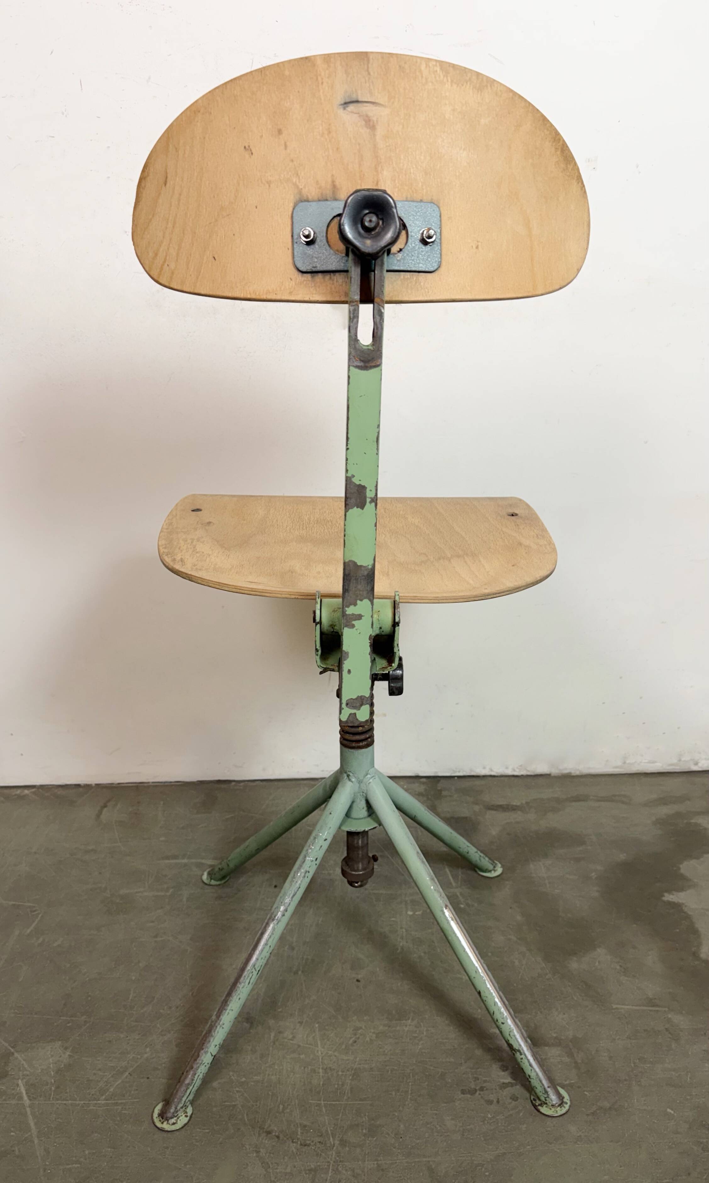 Green Industrial Workshop Chair, 1950s