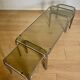 Table basse et tables d’appoint, chrome et verre fumé