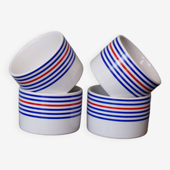 Small ramekins with ceramic stripes
