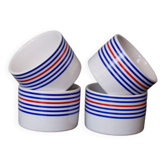 Small ramekins with ceramic stripes