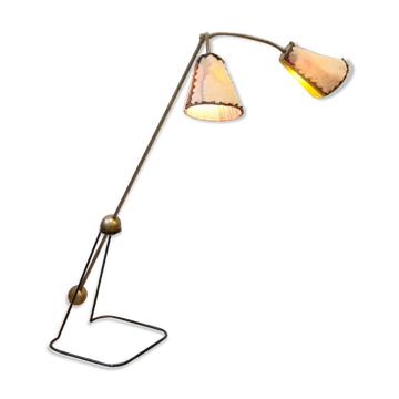 Lampadaire en laiton et acier laqué, Luci Milano, mi-siècle moderne, Italie