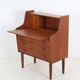 Mid-century teak bureau / secretary desk / Danish modern design / 1960s