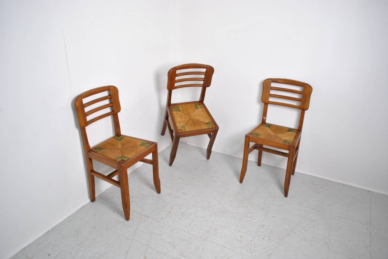 3 chaises style Pierre Cruege 1950