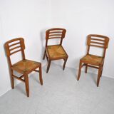 3 chairs attributed to Pierre Cruege 1950