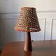 Small wooden and cane lamp