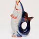 Set of 7 blue glass fish, mid-20th century.