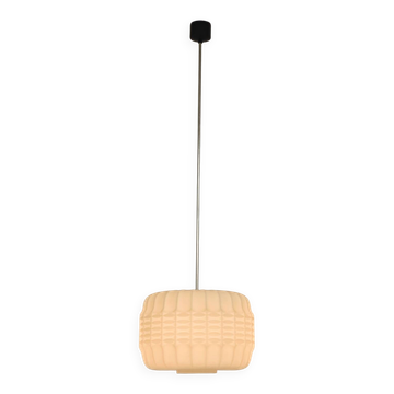 Suspension opaline origami lampion Tchécoslovaquie 1960