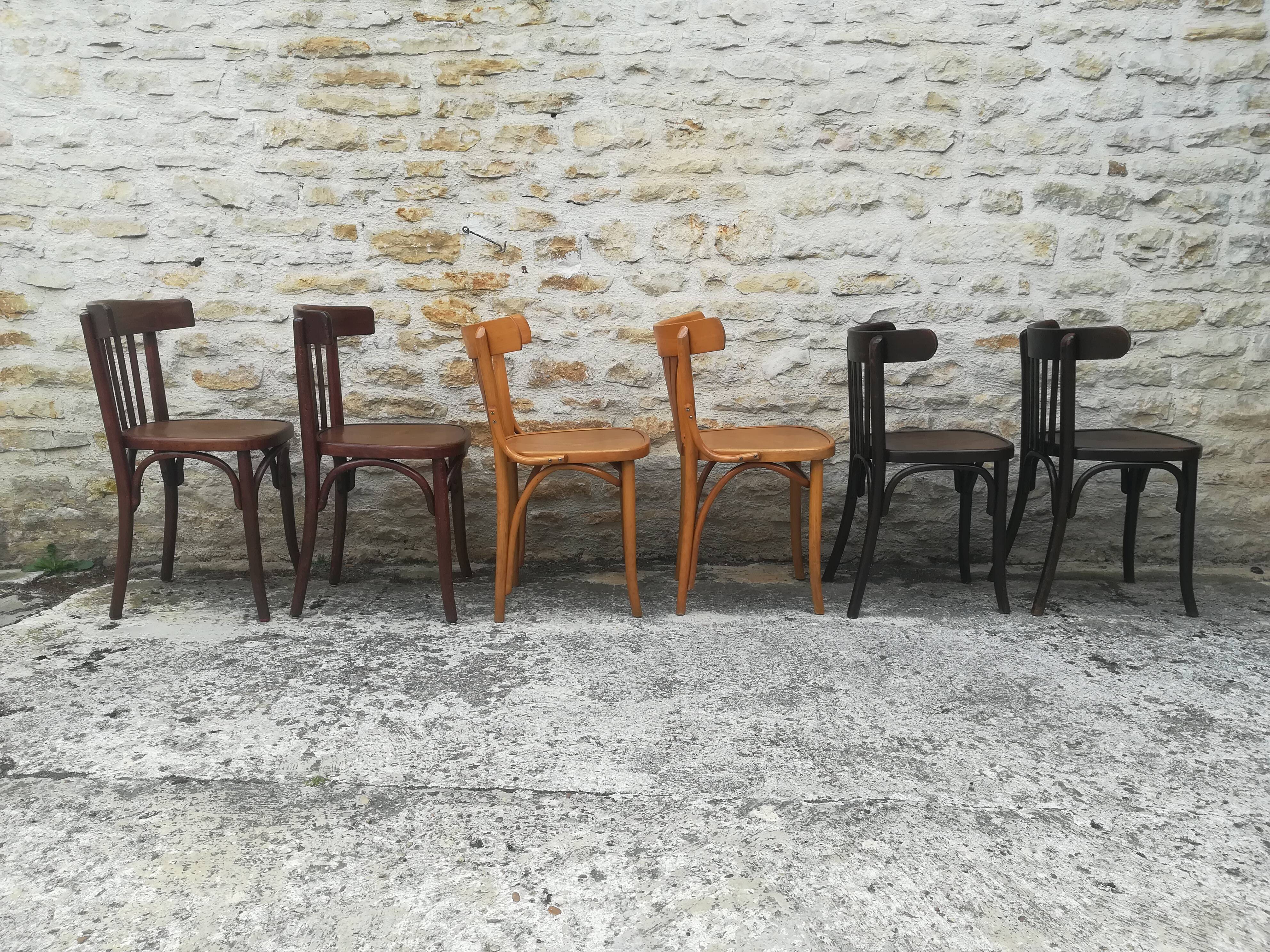 Mismatched bistro chairs