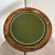 Antique wooden gueridon – green leather top with gold detailing – early 20th century