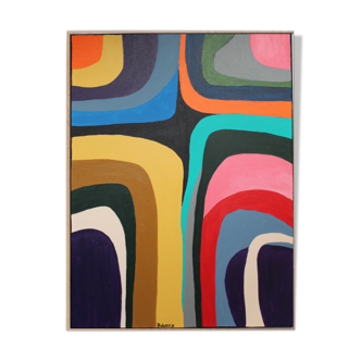 Colorful acrylic canvas for living room "Rainbow"