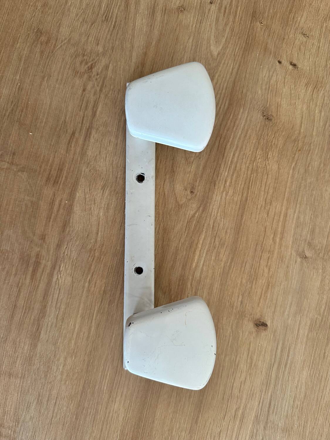 White metal coat hook